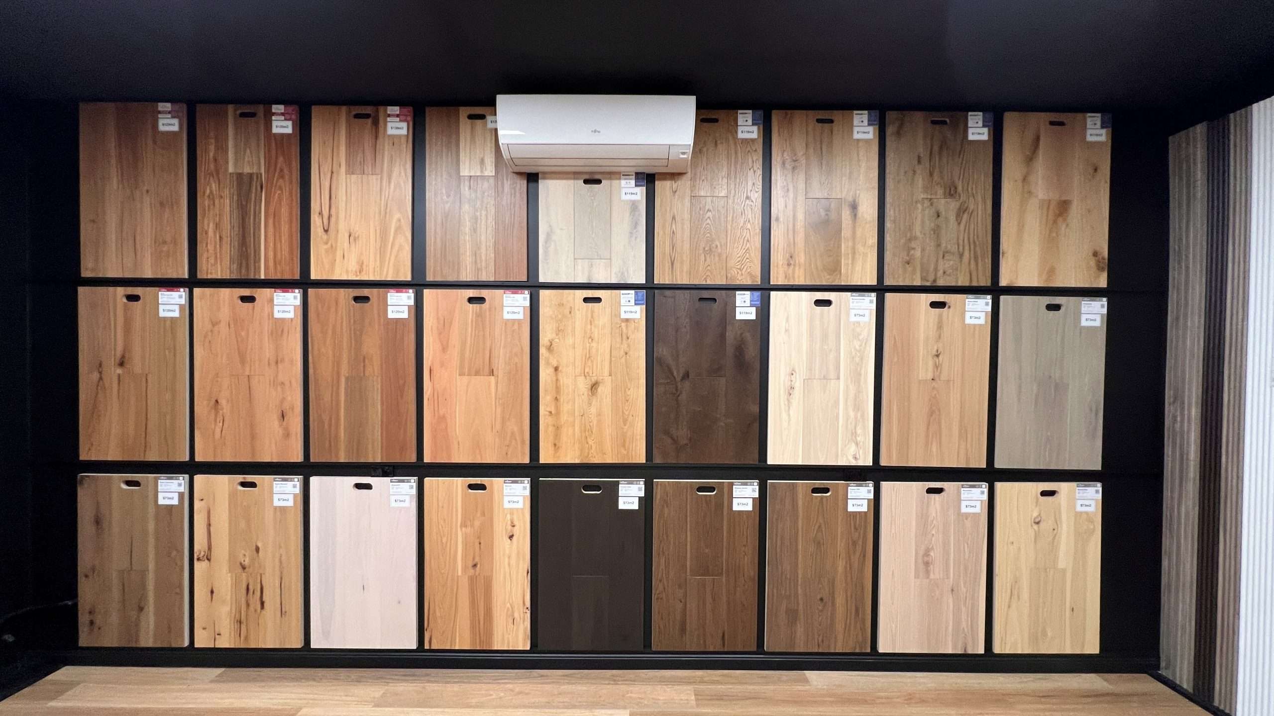 high quality timber display wall