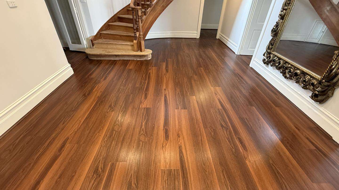 Premium hybrid plank flooring professionally installed in residential Gippsland home by Top Notch Flooring Warragul Victoria