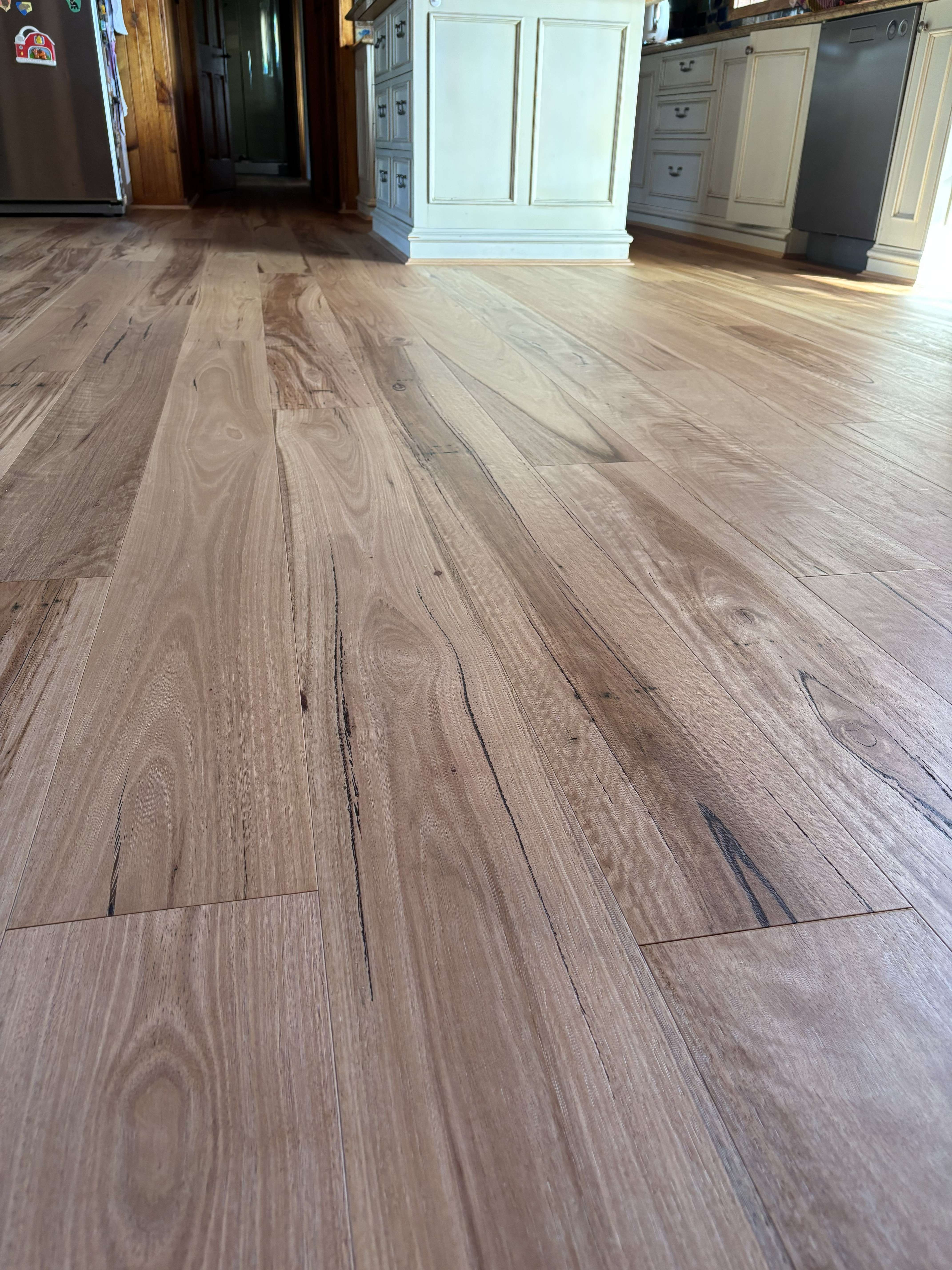 Close up of premium timber flooring installed in a Gippsland home